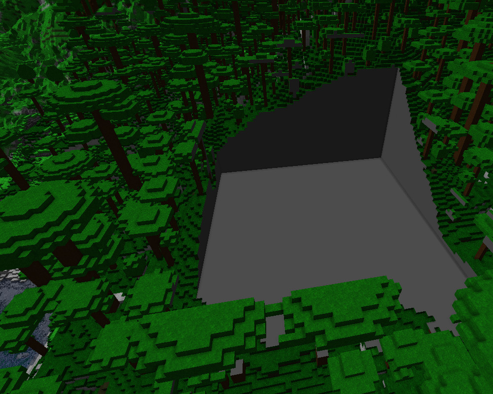 Jungle with dynamic cut (can be moved at will, fully on GPU)