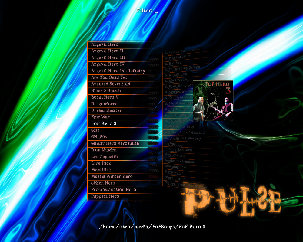 Song selection in main menu